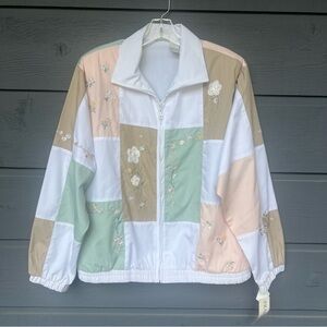 VINTAGE 90’S KORET FRANCISCA PASTEL FLORAL COLORBLOCK JACKET SIZE L NEW